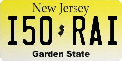 NJ license plate I50RAI