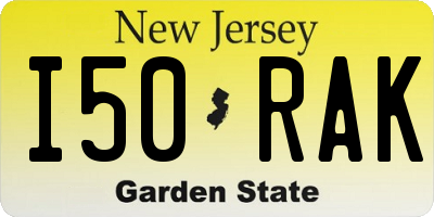 NJ license plate I50RAK