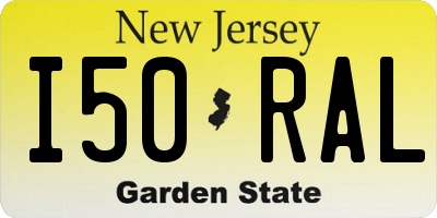 NJ license plate I50RAL