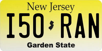 NJ license plate I50RAN