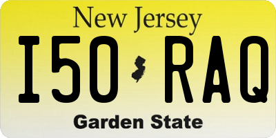 NJ license plate I50RAQ