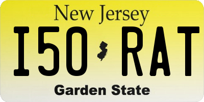 NJ license plate I50RAT