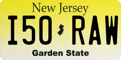 NJ license plate I50RAW