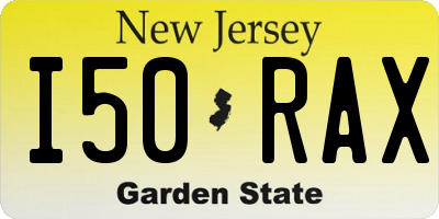 NJ license plate I50RAX