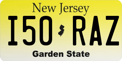 NJ license plate I50RAZ