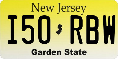 NJ license plate I50RBW