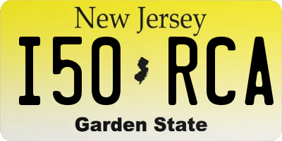 NJ license plate I50RCA