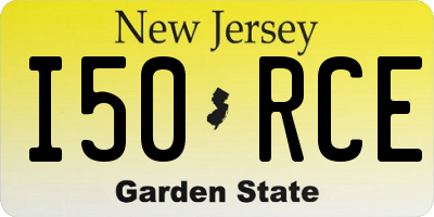 NJ license plate I50RCE