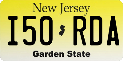 NJ license plate I50RDA