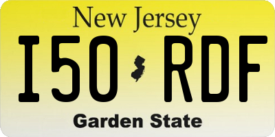NJ license plate I50RDF
