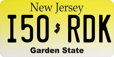 NJ license plate I50RDK