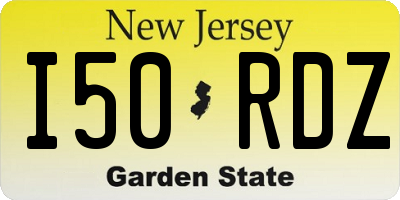 NJ license plate I50RDZ