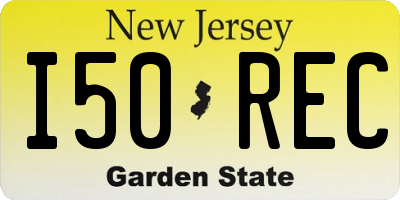 NJ license plate I50REC