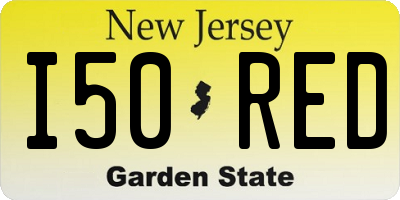 NJ license plate I50RED