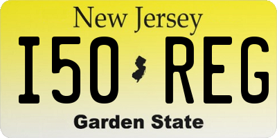 NJ license plate I50REG