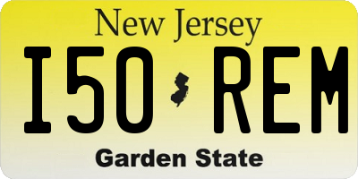 NJ license plate I50REM