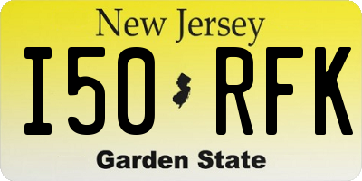 NJ license plate I50RFK