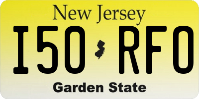 NJ license plate I50RFO