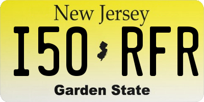 NJ license plate I50RFR