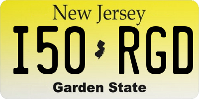 NJ license plate I50RGD
