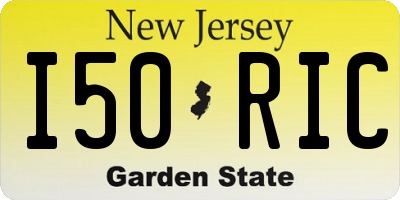 NJ license plate I50RIC