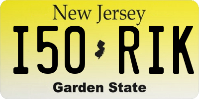 NJ license plate I50RIK