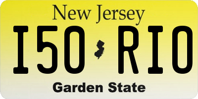 NJ license plate I50RIO