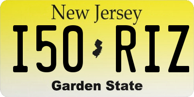 NJ license plate I50RIZ