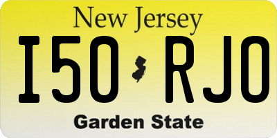 NJ license plate I50RJO