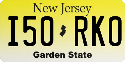 NJ license plate I50RKO