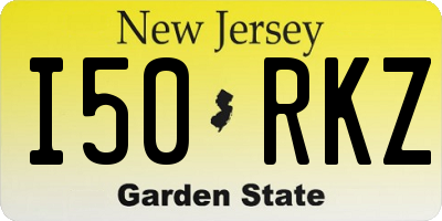 NJ license plate I50RKZ