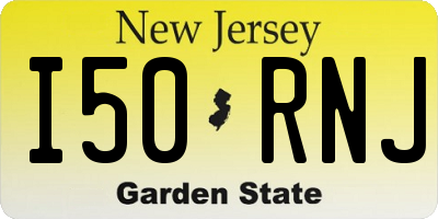 NJ license plate I50RNJ