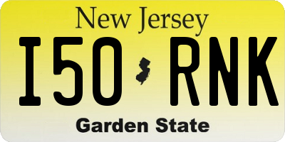 NJ license plate I50RNK