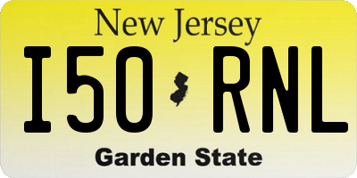 NJ license plate I50RNL