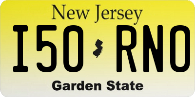 NJ license plate I50RNO