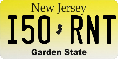 NJ license plate I50RNT
