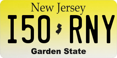 NJ license plate I50RNY