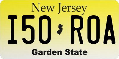 NJ license plate I50ROA