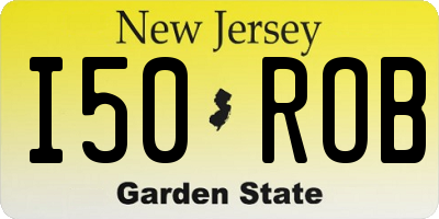 NJ license plate I50ROB