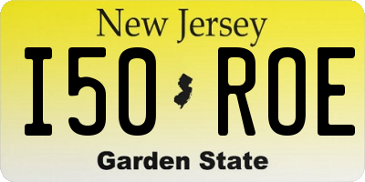 NJ license plate I50ROE