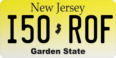 NJ license plate I50ROF