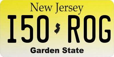 NJ license plate I50ROG