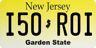 NJ license plate I50ROI