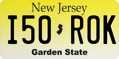 NJ license plate I50ROK