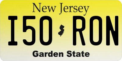 NJ license plate I50RON