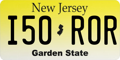 NJ license plate I50ROR