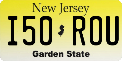 NJ license plate I50ROU