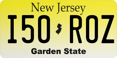 NJ license plate I50ROZ