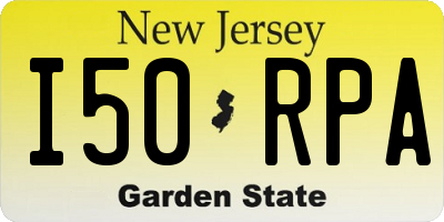 NJ license plate I50RPA