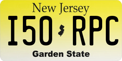 NJ license plate I50RPC